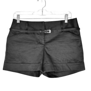 Express Design Studio Shorts Cuffed Black with Belt